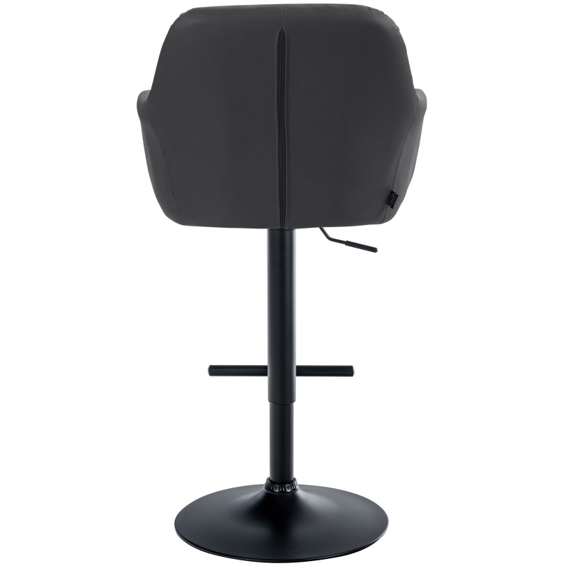 Tabouret de bar Natoma simili cuir noir noir