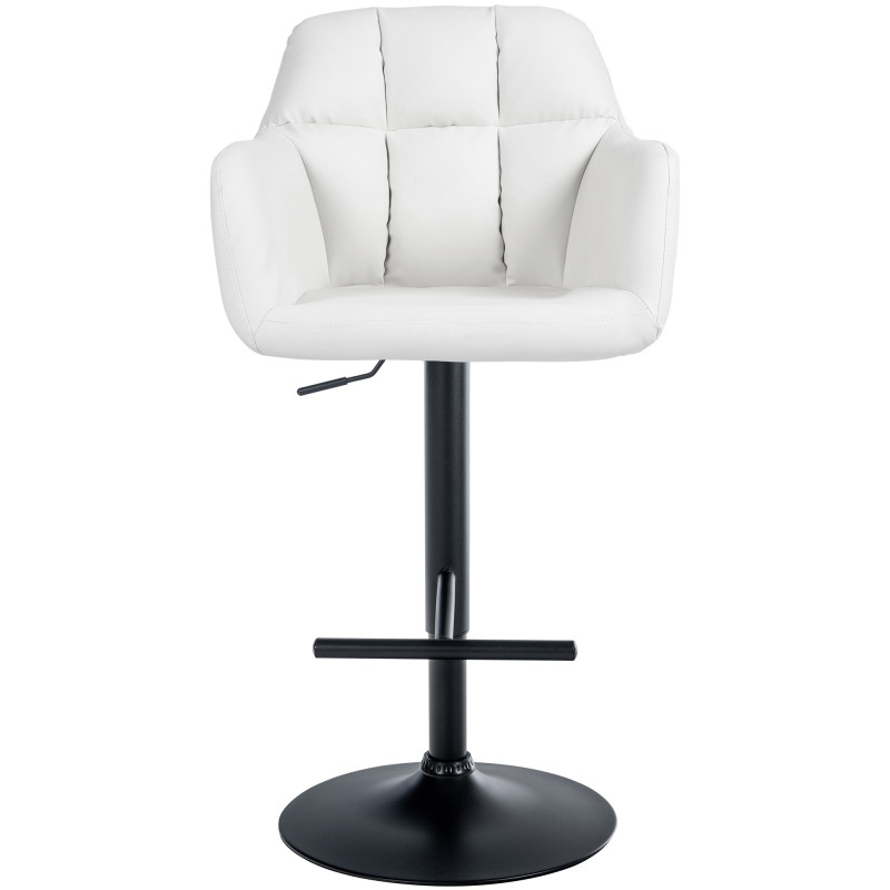 Tabouret de bar Natoma simili cuir noir blanc