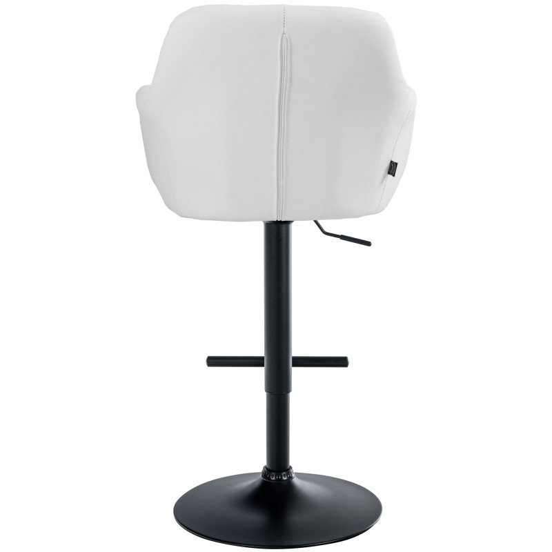 Tabouret de bar Natoma simili cuir noir blanc