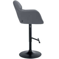 Tabouret de bar Natoma, simili cuir noir/gris