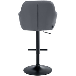 Tabouret de bar Natoma, simili cuir noir/gris