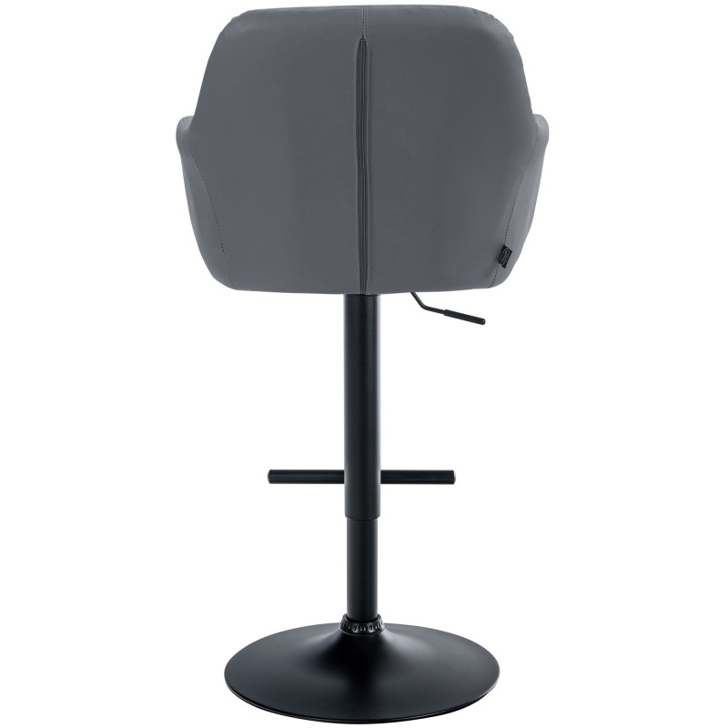 Tabouret de bar Natoma, simili cuir noir/gris