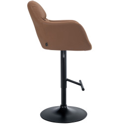Tabouret de bar Natoma simili cuir noir marron clair