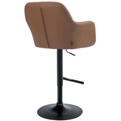 Tabouret de bar Natoma simili cuir noir marron clair
