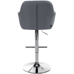 Tabouret de bar Natoma, simili cuir, gris chrome