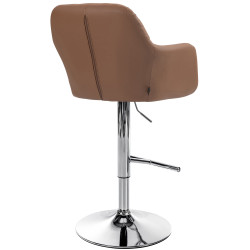 Tabouret de bar Natoma simili cuir chromé marron clair