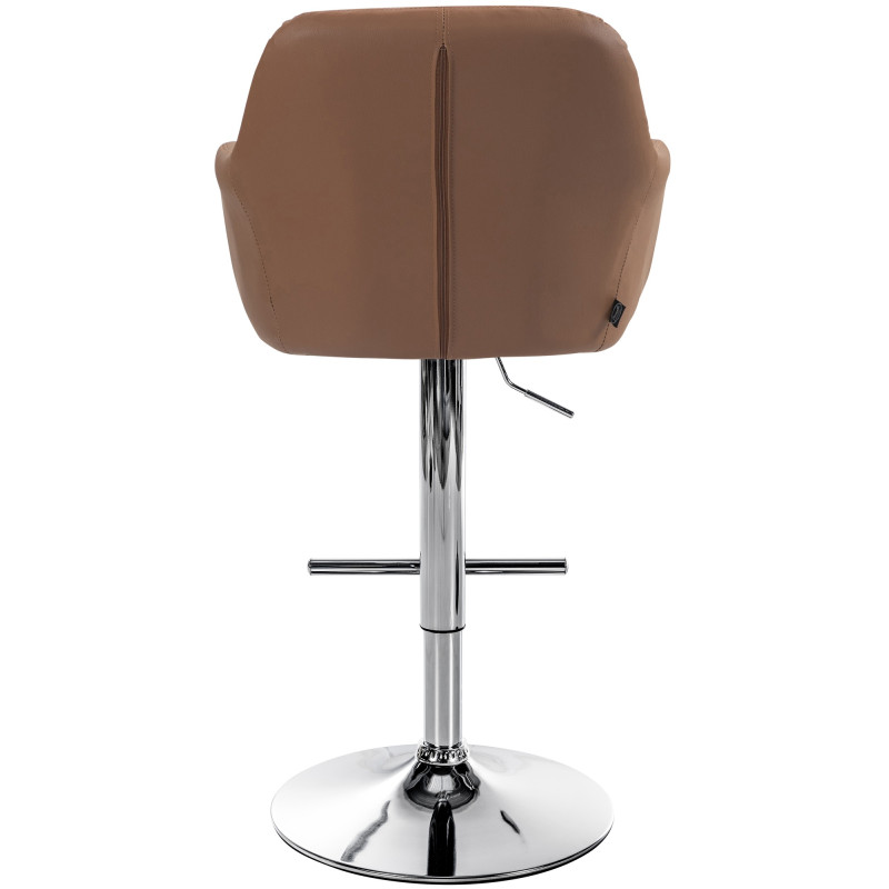 Tabouret de bar Natoma simili cuir chromé marron clair