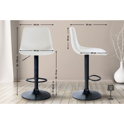 Tabouret de bar Divo simili cuir noir