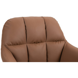 Tabouret de bar Natoma simili cuir chromé marron clair