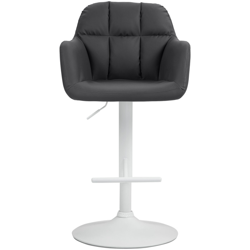 Tabouret de bar Natoma simili cuir blanc noir