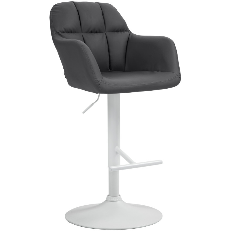 Tabouret de bar Natoma simili cuir blanc noir