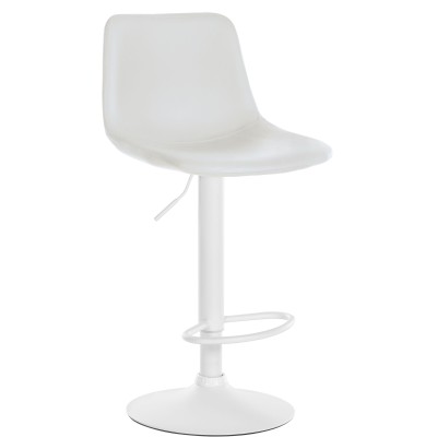 Tabouret de bar Divo simili cuir blanc