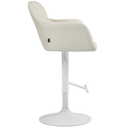 Tabouret de bar Natoma simili cuir blanc crème