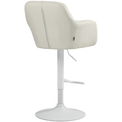 Tabouret de bar Natoma simili cuir blanc crème