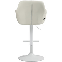 Tabouret de bar Natoma simili cuir blanc crème