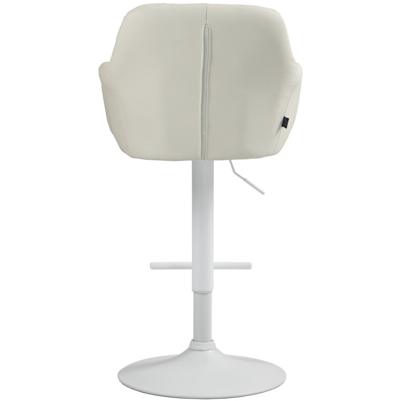 Tabouret de bar Natoma simili cuir blanc crème