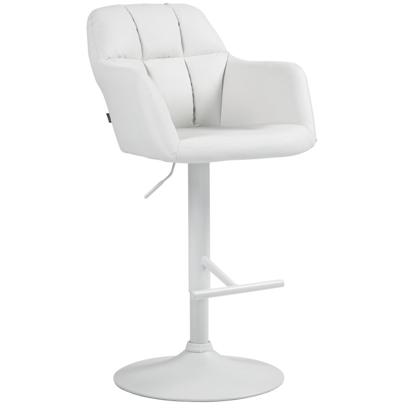 Tabouret de bar Natoma, blanc, simili cuir