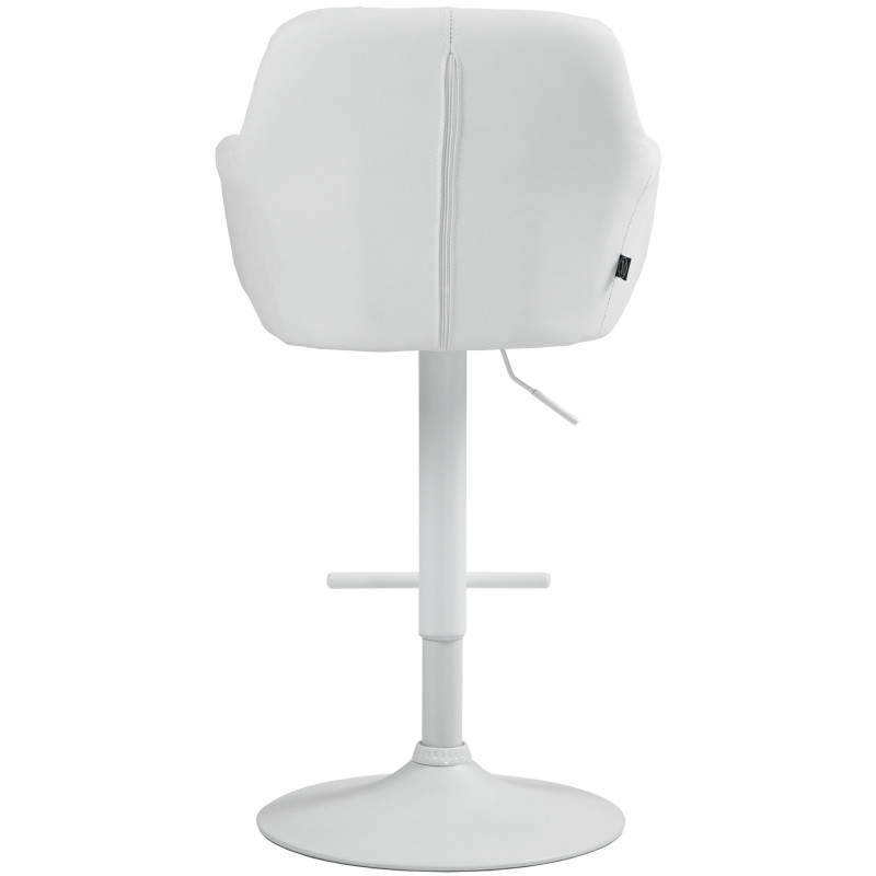 Tabouret de bar Natoma, blanc, simili cuir