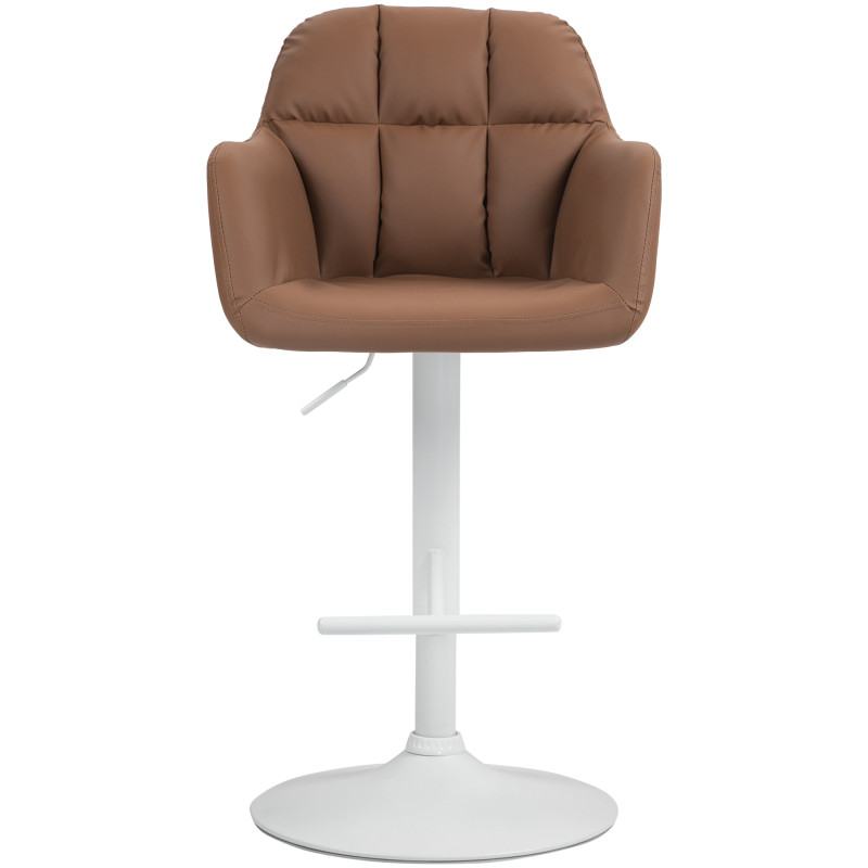Tabouret de bar Natoma simili cuir blanc marron clair