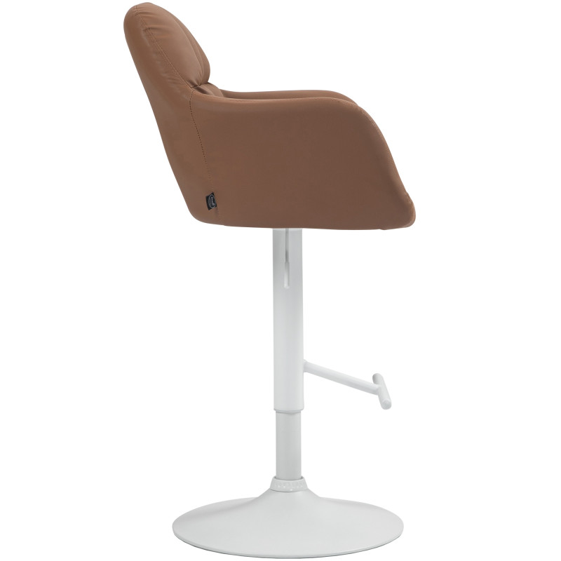 Tabouret de bar Natoma simili cuir blanc marron clair
