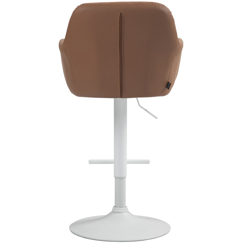 Tabouret de bar Natoma simili cuir blanc marron clair