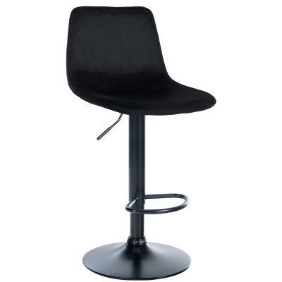 Tabouret de bar Divo velours noir