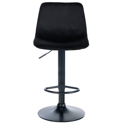 Tabouret de bar Divo velours noir