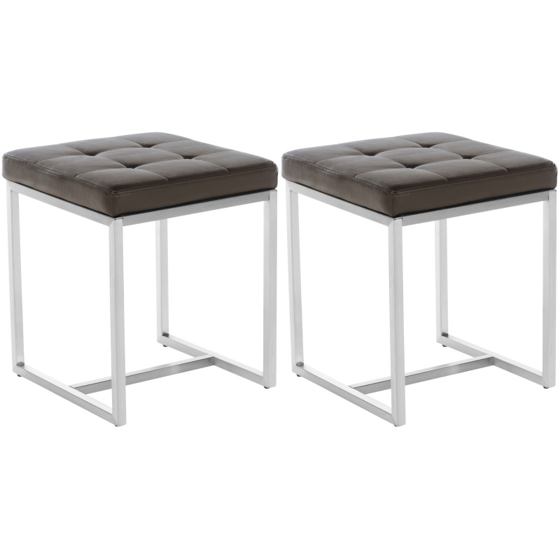 Lot de 2 tabourets Barci marron