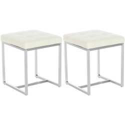 Lot de 2 tabourets Barci crème