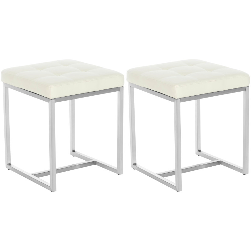 Lot de 2 tabourets Barci crème
