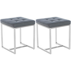Lot de 2 tabourets Barci gris