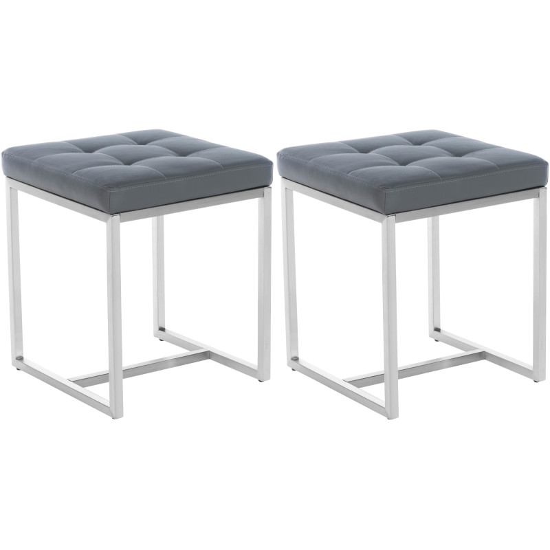 Lot de 2 tabourets Barci gris