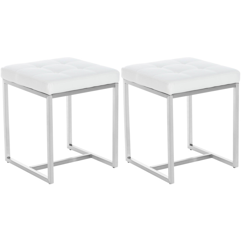 Lot de 2 tabourets Barci blancs