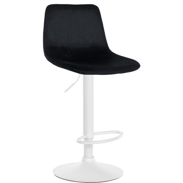 Tabouret de bar Divo velours blanc