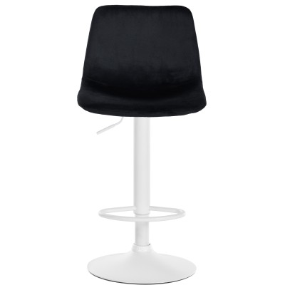 Tabouret de bar Divo velours blanc