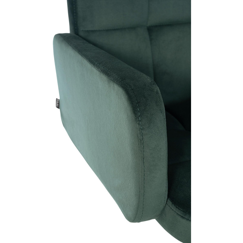 Tabouret de bar Los Angeles velours blanc vert foncé