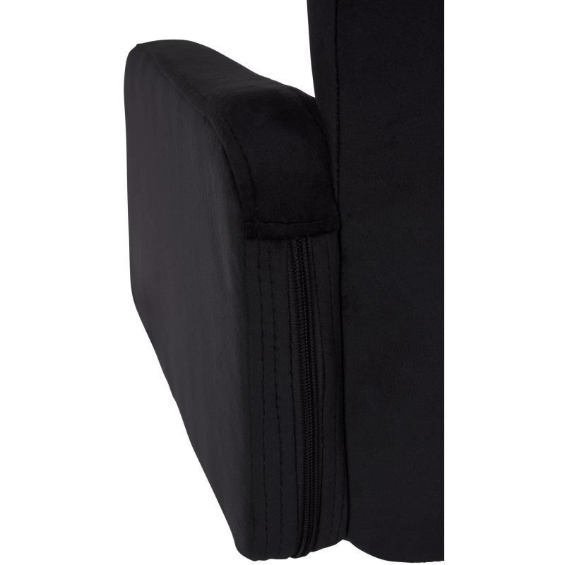 Tabouret de bar Los Angeles velours blanc noir