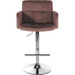 Lot de 2 tabourets de bar Los Angeles velours chrome marron