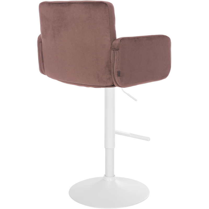 Tabouret de bar Los Angeles velours blanc marron