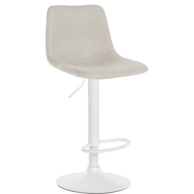 Tabouret de bar Divo tissu blanc