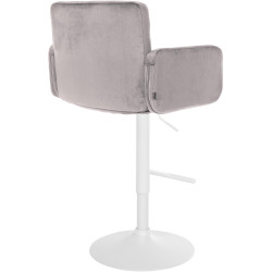 Tabouret de bar Los Angeles velours blanc gris