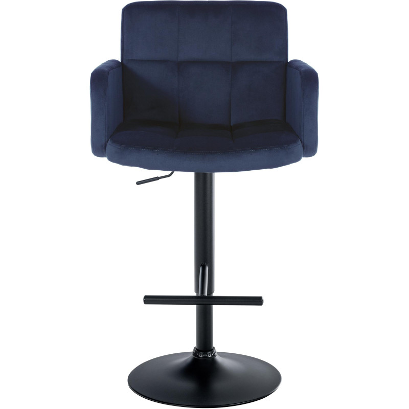 Set di 2 sgabelli da bar Los Angeles in velluto nero e blu