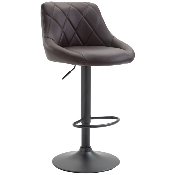 Tabouret de bar Lazio simili cuir noir