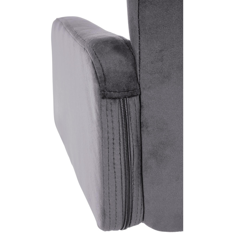 Tabouret de bar Los Angeles velours blanc gris foncé