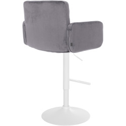 Tabouret de bar Los Angeles velours blanc gris foncé