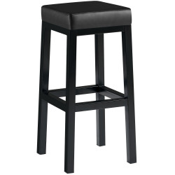 Tabouret de bar Taylor B85 simili cuir noir