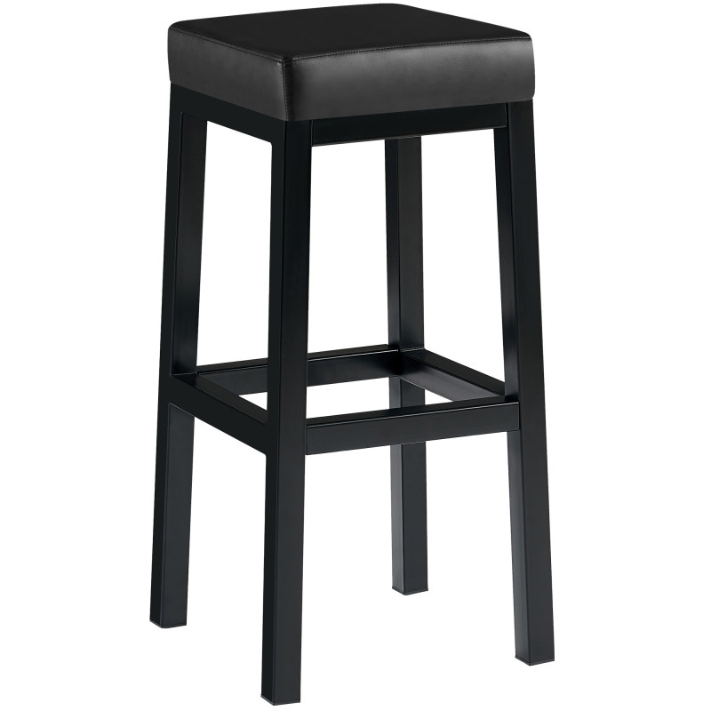 Tabouret de bar Taylor B85 simili cuir noir