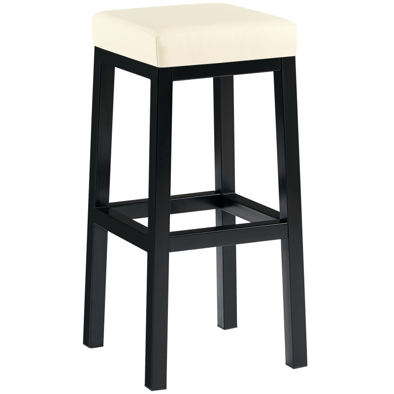Tabouret de bar Taylor B85 simili cuir crème