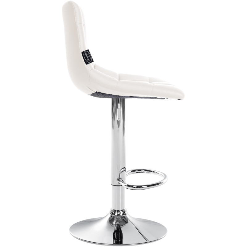 Lot de 2 tabourets de bar Jerry simili cuir chromé blanc