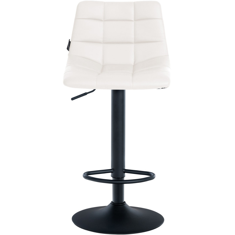 Lot de 2 tabourets de bar Jerry simili cuir noir blanc